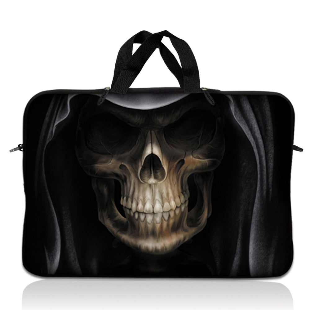 Hooded Dark Lord Skull Laptop Notebook Sleeve Carrying Case with Carry ...