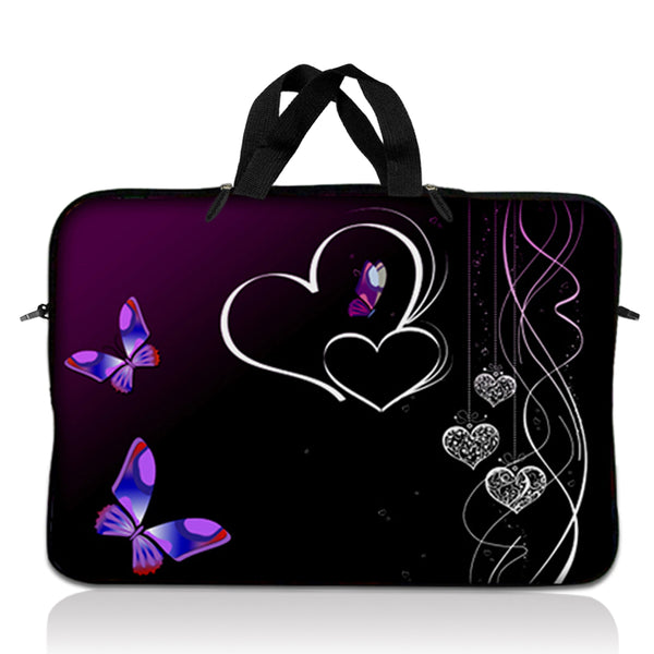 Laptop Notebook Sleeve Carrying Case with Carry Handle – Butterfly Heart Floral