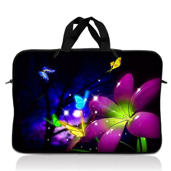 Laptop Notebook Sleeve Carrying Case with Carry Handle – Purple Blue Floral