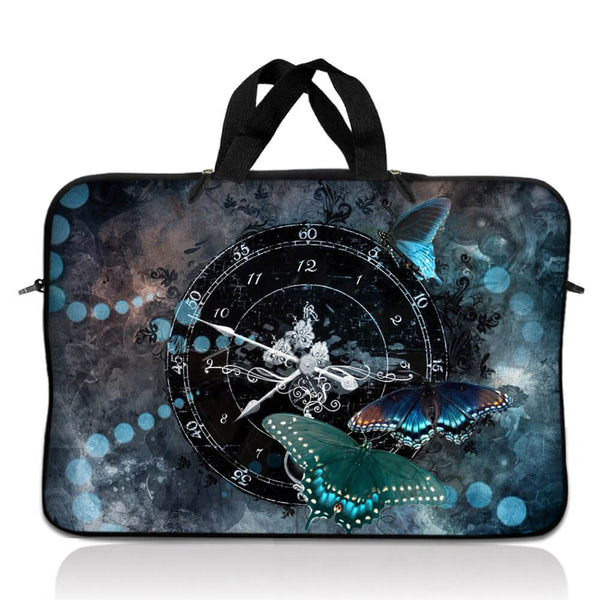 Laptop Notebook Sleeve Carrying Case with Carry Handle – Clock Butterfly Time