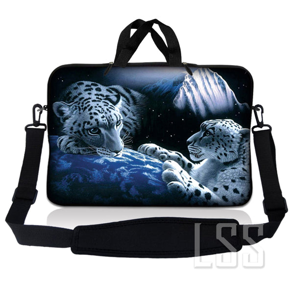 Laptop Notebook Sleeve Carrying Case with Carry Handle and Shoulder Strap - Mountain Lions