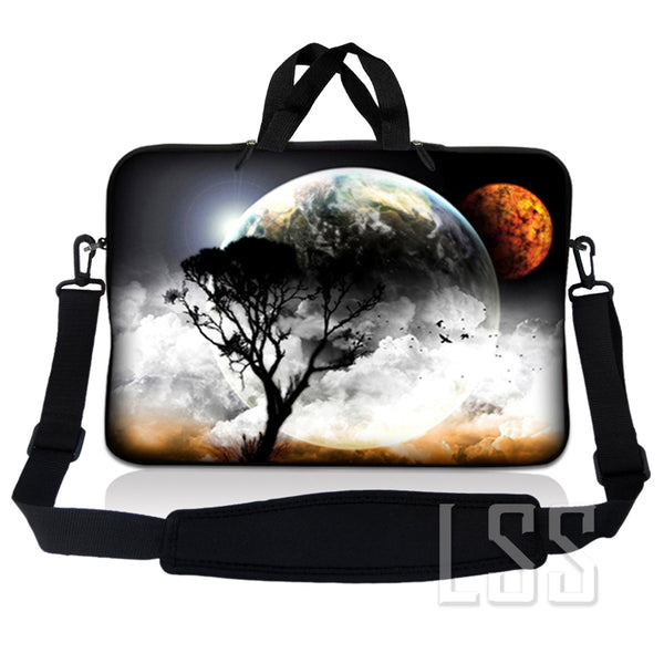Laptop Notebook Sleeve Carrying Case with Carry Handle and Shoulder Strap - Earth and Moon Eclipse