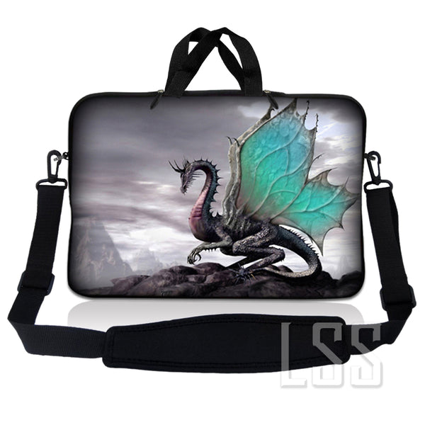 Laptop Notebook Sleeve Carrying Case with Carry Handle and Shoulder Strap - Flying Dragon