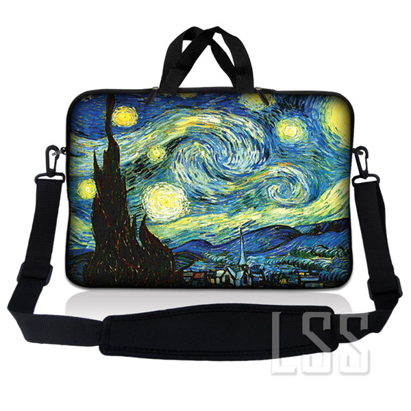 Laptop Notebook Sleeve Carrying Case with Carry Handle and Shoulder Strap - Starry Night