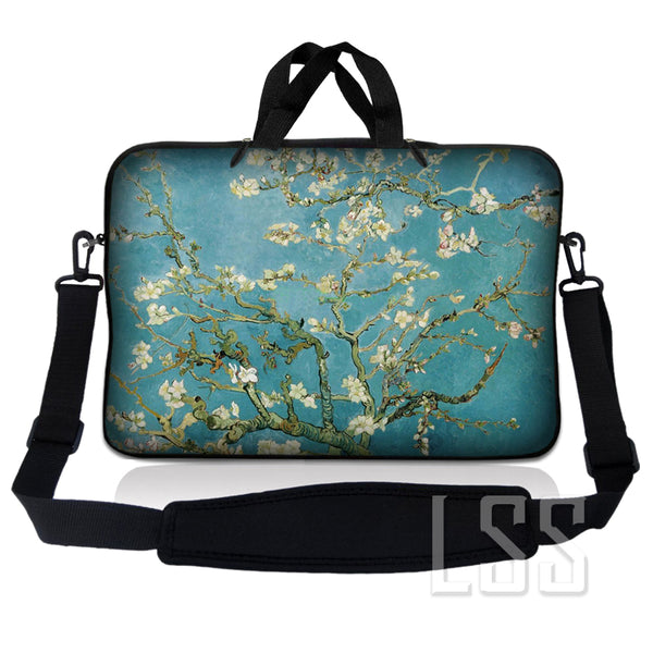 Laptop Notebook Sleeve Carrying Case with Carry Handle and Shoulder Strap - Almond Trees