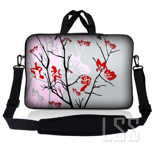 Laptop Notebook Sleeve Carrying Case with Carry Handle and Shoulder Strap - Pink Gray