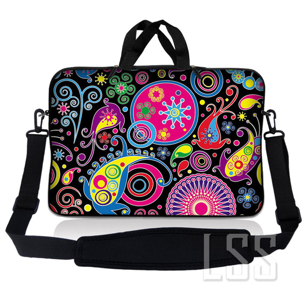 Laptop Notebook Sleeve Carrying Case with Carry Handle and Shoulder Strap - Art Design