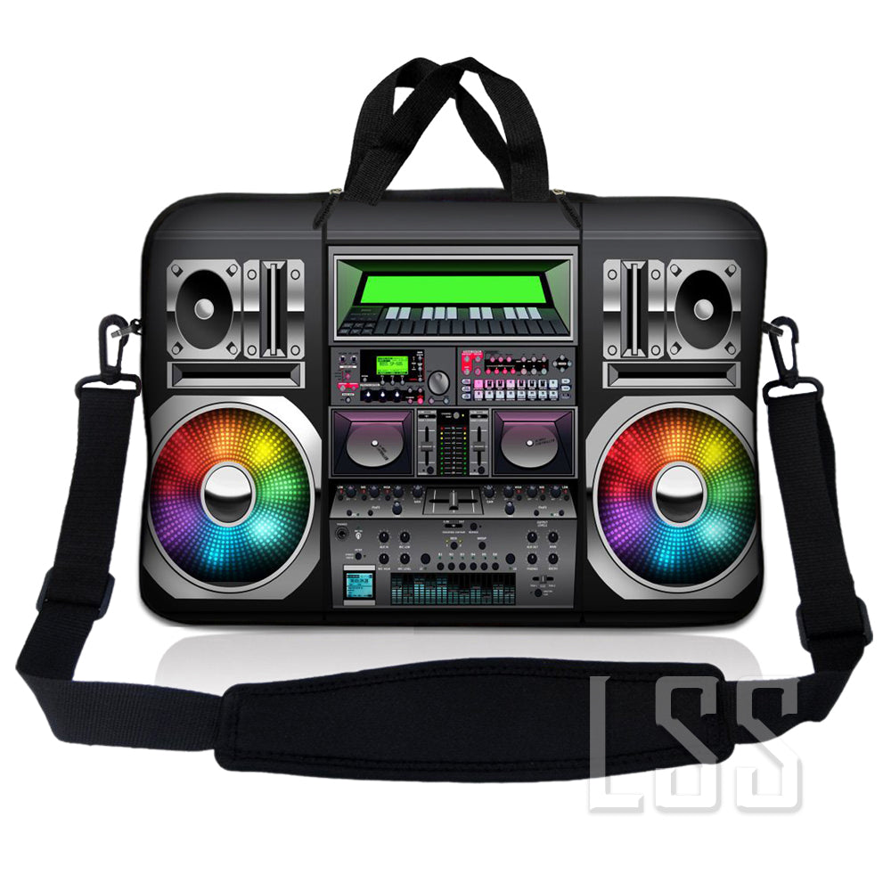 Boom Box Handle Blue Boom Box Musicy Laptop Notebook Sleeve Carrying Case with Carry ...