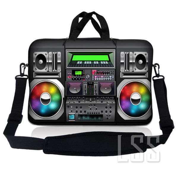 Laptop Notebook Sleeve Carrying Case with Carry Handle and Shoulder Strap - Boom Box Musicy