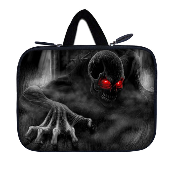 Tablet Sleeve Carrying Case w/ Hidden Handle – Red Eye Dark Ghost Zombie Skull