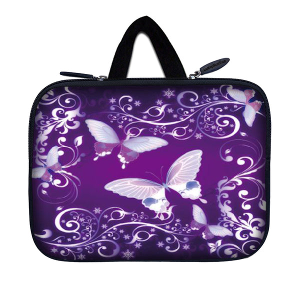 Tablet Sleeve Carrying Case w/ Hidden Handle – Purple Butterfly