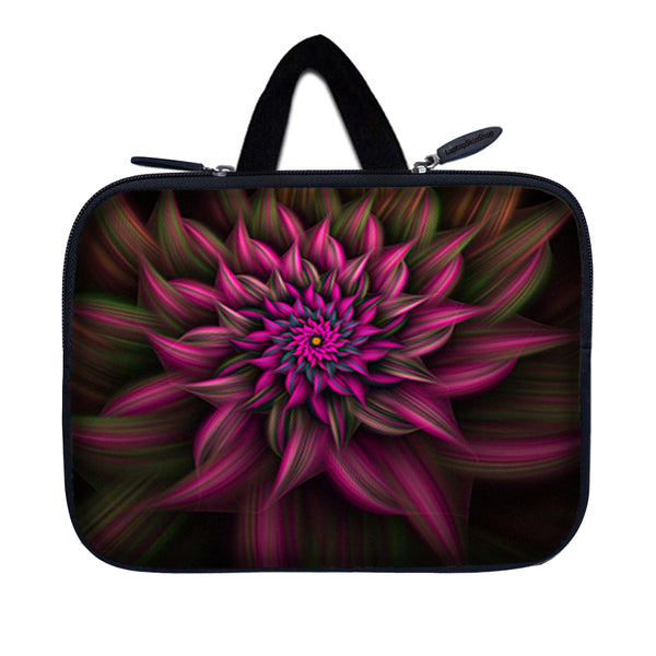 Tablet Sleeve Carrying Case w/ Hidden Handle – Purple Floral Flower