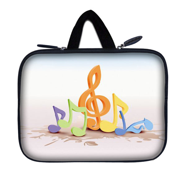 Tablet Sleeve Carrying Case w/ Hidden Handle – Musical Notes