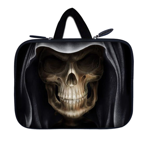 Tablet Sleeve Carrying Case w/ Hidden Handle – Hooded Dark Lord Skull