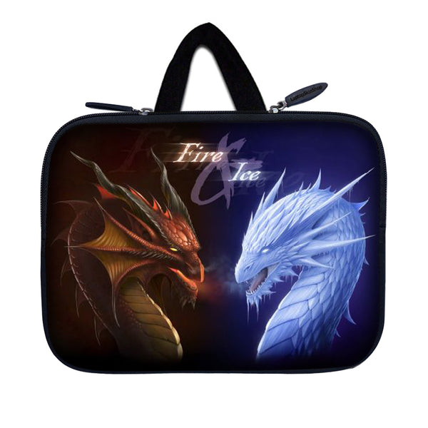 Tablet Sleeve Carrying Case w/ Hidden Handle – Fire & Ice Dragons