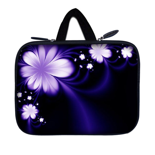 Tablet Sleeve Carrying Case w/ Hidden Handle – Purple Flower Floral