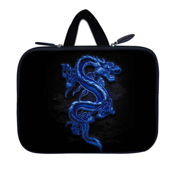 Tablet Sleeve Carrying Case w/ Hidden Handle – Blue Dragon