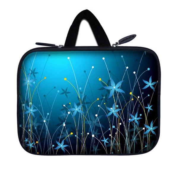 Tablet Sleeve Carrying Case w/ Hidden Handle – Blue Floral