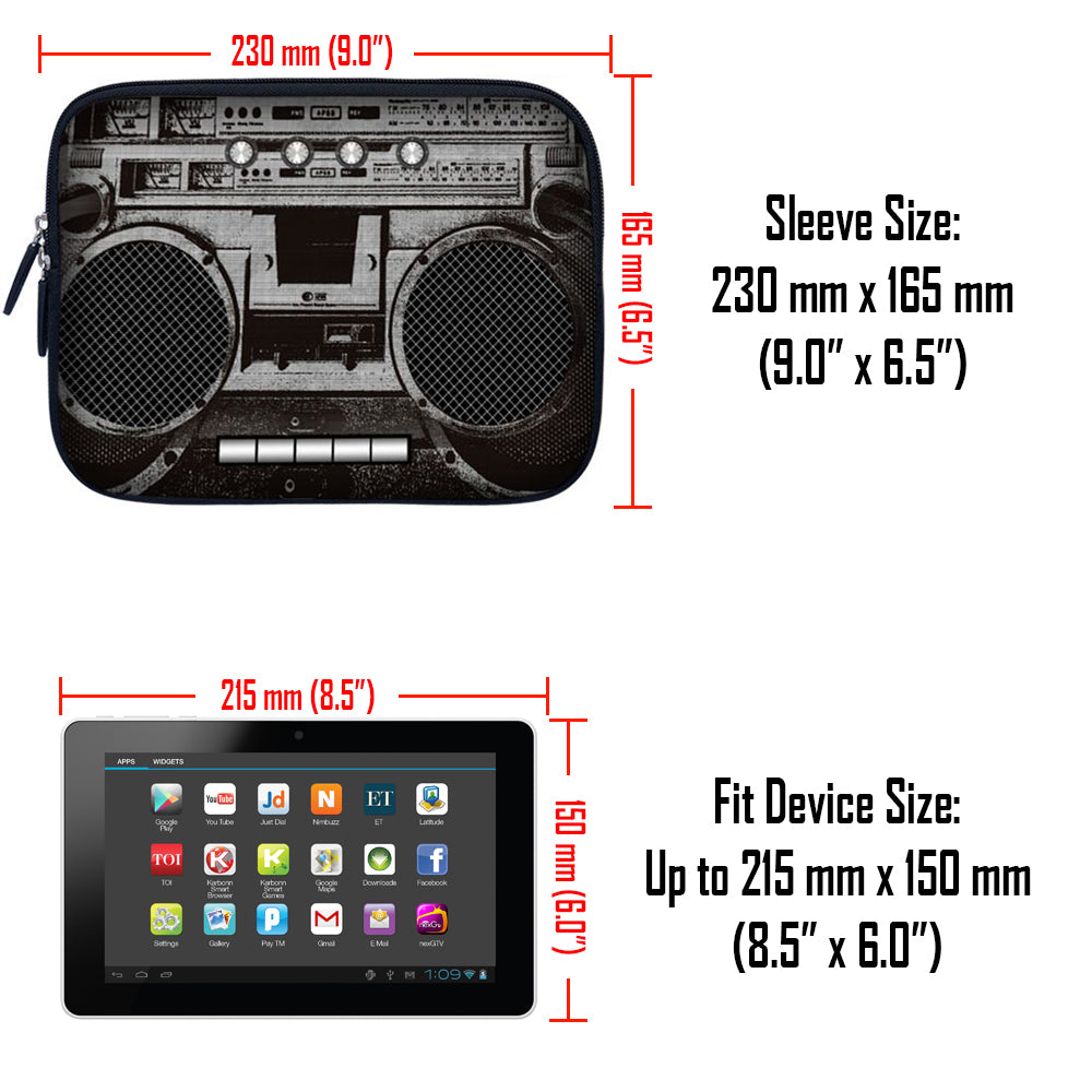 Cassette Player Design Tablet Carrying Case with Hidden Handle - Laptop ...