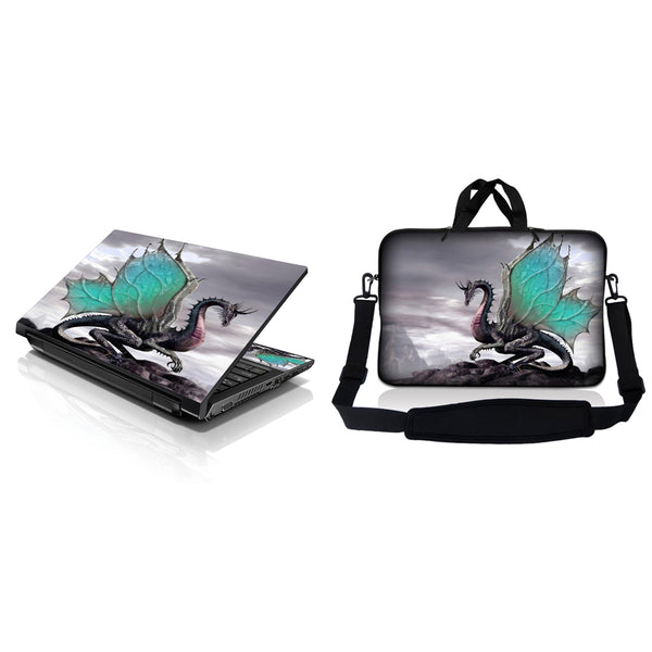 Notebook / Netbook Sleeve Carrying Case w/ Handle & Adjustable Shoulder Strap & Matching Skin – Flying Dragon