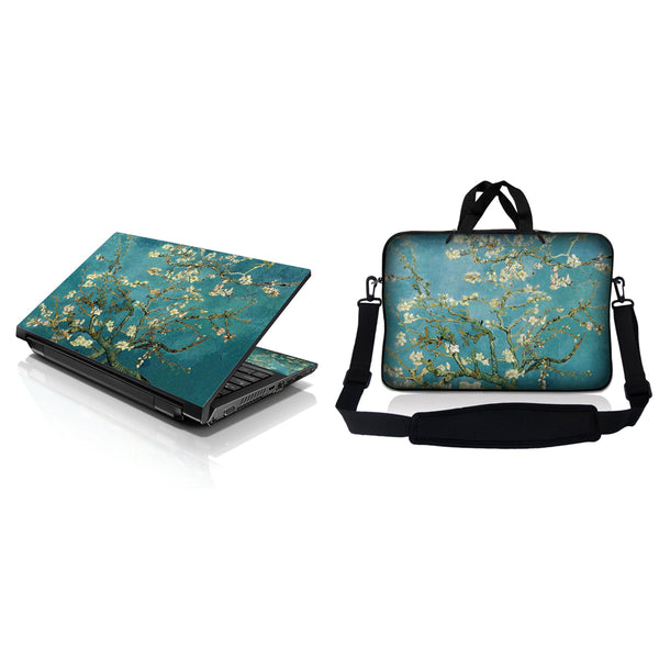 Notebook / Netbook Sleeve Carrying Case w/ Handle & Adjustable Shoulder Strap & Matching Skin – Almond Trees