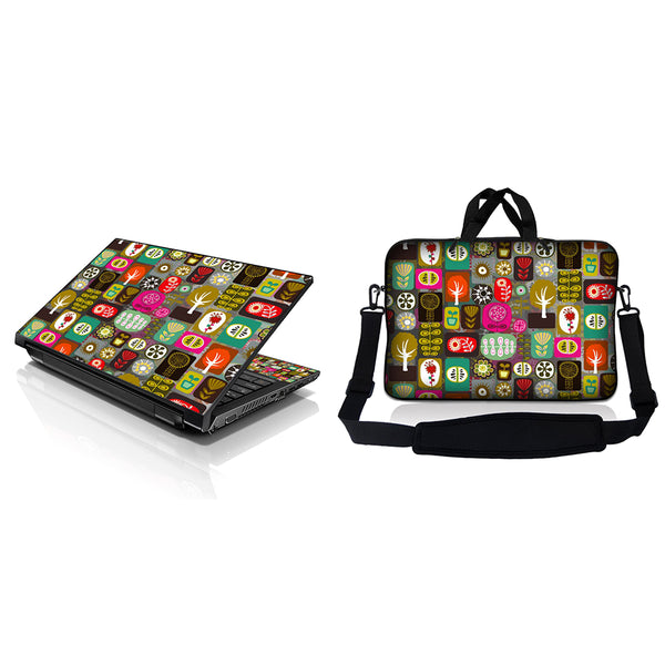 Notebook / Netbook Sleeve Carrying Case w/ Handle & Adjustable Shoulder Strap & Matching Skin – Symbols